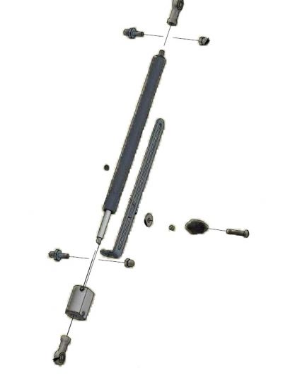 Gas lift support with latch assembly