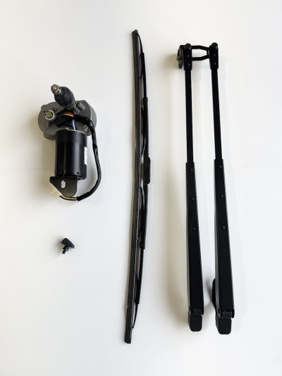 Windshield wiper motor with arm and blade assembly