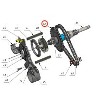 Sherp parts / Transmission / Steering unit sprocket