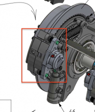 Sherp parts / Steering clutch mechanism control drive / Control drives / Left caliper